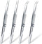4 Pieces Precision Soldering Tweezer ESD Tool Set, Include Fine Point Tip and Locking Curved Tip