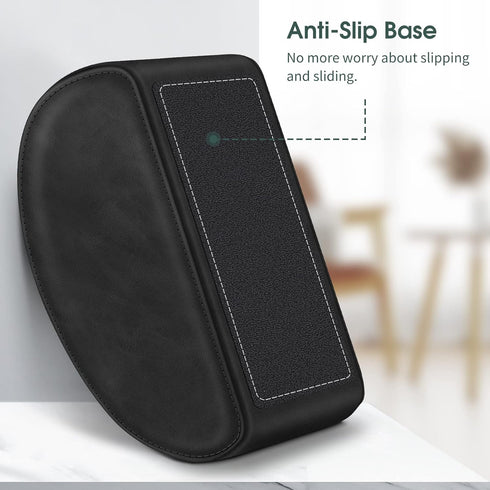 KENOBEE Large Remote Control Holder, 5 Compartments, Anti-slip Desktop Caddy for Phone, Office Supplies, Black