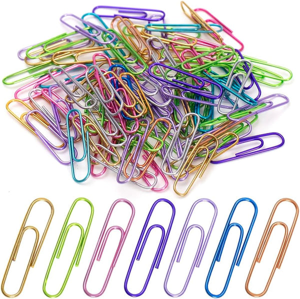 Jumbo Paper Clips, 150pcs 2 Inch Large Paper Clips, Assorted Colored for Office School Use