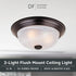 2-Lights 11 Inch 1257S-ORB-AL DESIGNERS FOUNTAIN Reedley Flush Mount Ceiling Light, Lighting Fixture for Kitchen