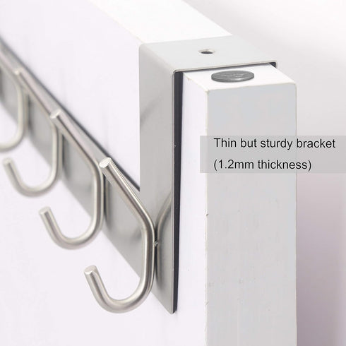 WEBI Over The Door Hooks, Door Hanger, Towel Rack, Coat Rack with 6 Hooks for Hanging Clothes and Hats (Bronze)
