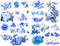Seasonstorm Blue Flowers Vintage Aesthetic Happy Planner Diary Journal, Scrapbooking Stickers & Art Supplies