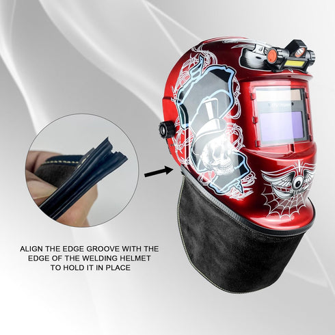 TRQWH Welding Helmet Bib Cover Extended Split Wrap-Around Helmet Back Cover with Press Fit Seal, for Most Welding