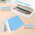 Pencil Box for Office Supplies Storage, Double Layer Large Capacity Organizer Box with Snap-tight Lid, Stackable (Pale
