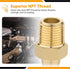 KOOTANS 4pcs Brass Hose Barb Fittings, 5/16" Hose Barb to 1/8 NPT Male Thread Air Hose Quick Coupler
