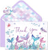 Whaline 50 Pcs Mermaid Thank You Cards Greeting Cards Purple Glitter Boxed