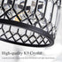 1-Light, 9 Inch Pevfah Crystal Black Ceiling Light, Modern Semi Flush Mount Ceiling Lighting Fixture, Round Hallway
