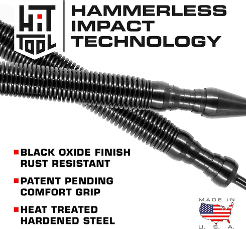 Door Hinge Pin Removal Tool - Spring Driven Door Hinge Pin Remover Punch and Nylon Faced Hammer by HIT Tool