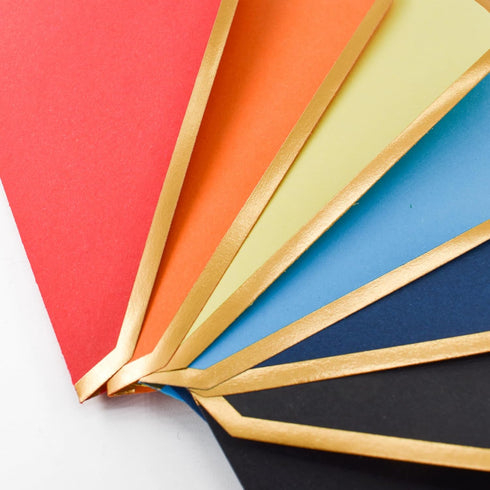 VANRA 150 PCS Colorful Invitation Envelopes Self Seal A6 V Flap with Gold Border for 4 x 6 Greeting Cards, Wedding