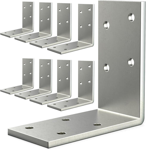 Yuleimy 8 Pcs L Brackets Heavy Duty 12-ga Angle Fastener 3"x3" Angle Iron