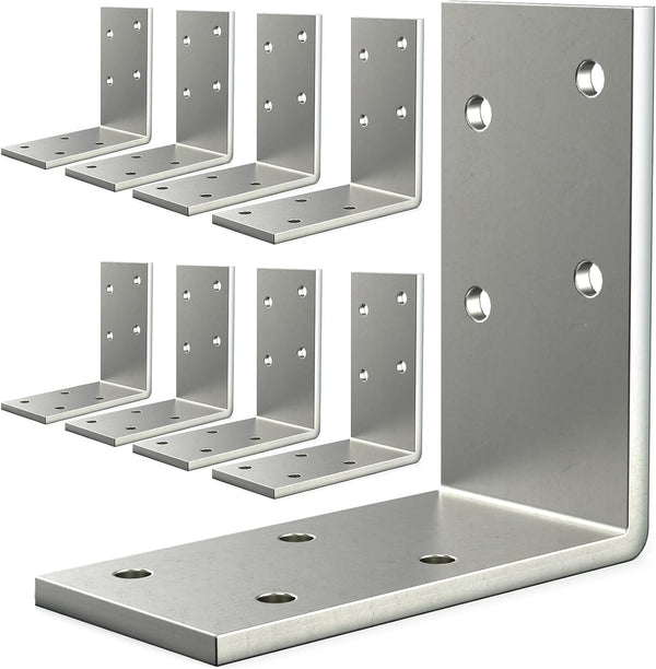 Yuleimy 8 Pcs L Brackets Heavy Duty 12-ga Angle Fastener 3"x3" Angle Iron
