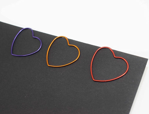 Cute Heart Paper Clips, Purple Paperclips, Gift Idea, 50 Pack