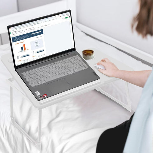 CloudTrip 23.6IN Plus XL Adjustable Laptop Desk with Light, USB Port, iPad Holder, Drawer Storage - Larger Adjustable
