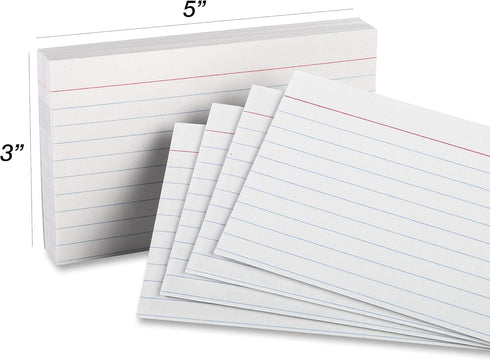 Index Cards - 3x5 Inch - Heavy Weight Ruled Index Card - Index-Cards Great for Notes, Organizing, Flash Cards, Lists, Recipes and More - 500 Cards (White) by Klingy