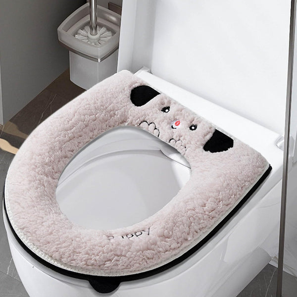 Generic Universal Toilet Seat Cover Pad - Soft Washable Cushion with Handle, Non-Slip