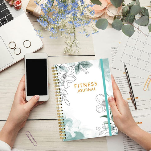 Fitness Journal for Women & Men, A5 Workout Journal/Planner, Daily Exercise Log Book for Weight Loss, Gym, Muscle Gain,