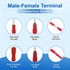 Baomain 100-Pack Male Quick Disconnect Spade Connectors, 0.187", 22-16 AWG, Insulated Terminals Red