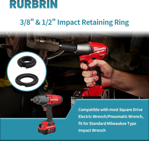 10 Sets of 1/2 inch & 3/8 inch Impact Wrench Retainer Rings with O-ring