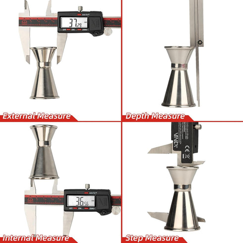 IP54 DCLA-0805 8 Inch/200mm, Inch/Millimeter/Fractions VINCA Grade Digital Caliper, Conversion, Stainless Steel, Large