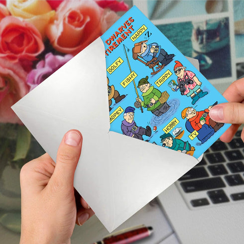 NobleWorks Seven Dwarves of Retirement Funny Card with Envelope C7246RTG