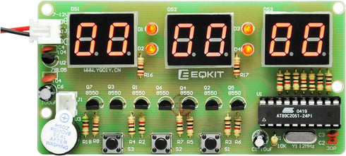Gikfun 6 Bits Digital LED DIY Kits PCB Soldering Practice Learning Board, AT89C2051 FR-4 for Arduino EK1323
