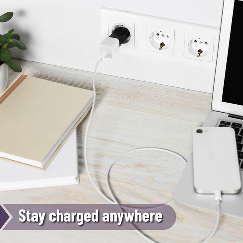 Bates European Plug Adapter, 3 pcs, Black, US to Europe Plug Adapter, Electrical Adapters, Converter Plug