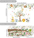 CharmFlo 62.59x90.94 Large Jungle Safari Wall Decals Animals Climbing Trees Removable Peel and Stick Wall Art