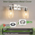 Unicozin 2 Light Bathroom Light Fixtures, Modern Vanity Lights Over Mirror, Brushed Nickel Wall Lamp with Clear Glass
