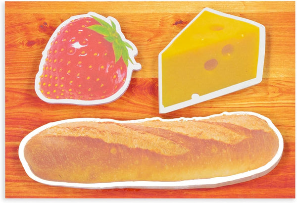 ban.do Novelty Sticky Note Set, Food Theme Snack Board, Fun Stationery Note Pads Set of 3, Charcuterie Board