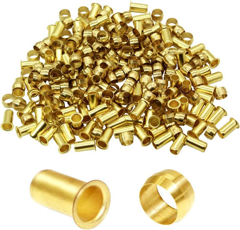 Joywayus Compression Sleeve Ferrules 4mm Tube OD 2.9mm Tube ID Brass Compression Fitting Kit (Pack of 60)
