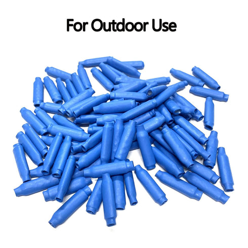 Low Voltage Wire B Connectors with Gel for Telephone Alarm Wire Crimp Bean Splice, 100pcs Wet Blue + 100pcs Dry White