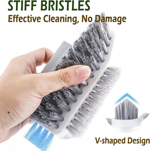 Alnorte 4 1 in Grout Cleaning Brush with Scrape, V Shape Grout Cleaner for Tile Floors, Bathroom, Corner, Baseboard