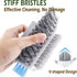 Alnorte 4 1 in Grout Cleaning Brush with Scrape, V Shape Grout Cleaner for Tile Floors, Bathroom, Corner, Baseboard