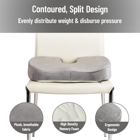 Tailbone Mind Reader Memory Foam Seat Cushion with Air-Cloud Technology, Ergonomic Pressure Relief for Office Chair