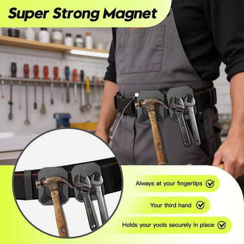 SEESE Strong Magnetic Tool Holder: Magnetic Belt Clip for Power Tools & Hand Tools, Anti-Fall Secure Grip for Home