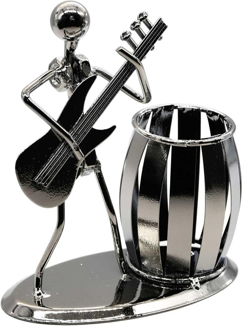 Metal Pencil Holder, Office Supply Pen Organizer, Desktop Decoration Stand (Guitar)