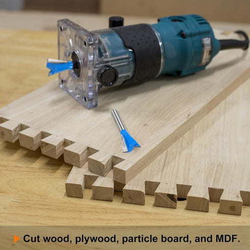 2pcs 1" 1/4" 14 HARFINGTON Dovetail Router Bit Diameter Shank Tungsten Carbide Degree Dovetail Joint Drill Bit for Box