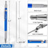 Hiboom 2 Pcs Welders Pencil with 24 Pcs Silver Round Refills, Mechanical Pencils with Built-in Sharpener for Fabrication