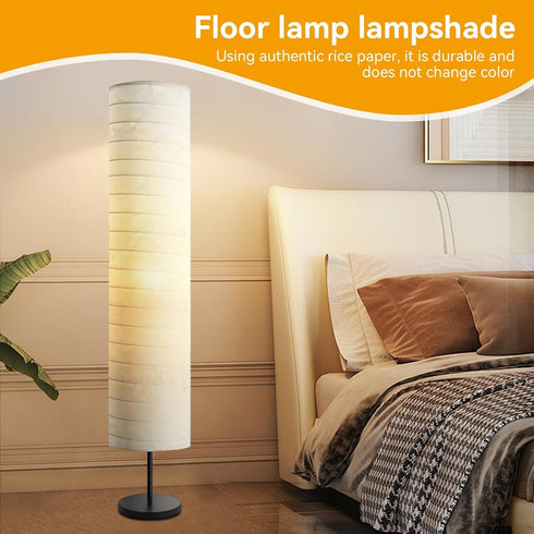 Beufee 2pcs Floor lampshade for Living Room, Reusable Paper Lamp LED Column Lmp Corner for Bdroom only lampshade