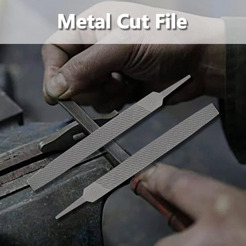 6 Inch Flat Medium Cut File, High-Carbon Steel Double Cut Teeth, Single Hand File for Wood and Metal