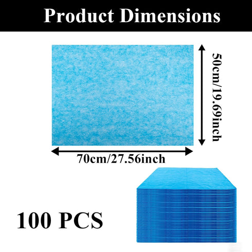 NCHEMDL 100 Count,18'' 26" 2-Ply Disposable Drape Sheets x White Drapes Non-Woven & Plastic Film - Drapes