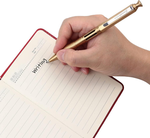 SMOOTHERPRO Solid Brass Wide Grip Click Push Retractable Gel Pen, Compatible with Pilot G2 Refill