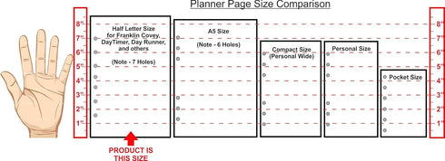 Classic Size Notes Insert with Simple Lines, 1/4" Spacing, 7 Holes for 7-Ring Notebooks (5.5" x 8.5")