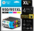Smart Ink Compatible Ink Cartridge Replacement - 4 Pack Combo for HP 950XL 951XL, Officejet Pro Printers