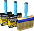Heavy Duty Professional Stain Brush 3 Pack (4,5,6 inch) - Double Thick 1.18 inch Paint Brushes for Walls, Fence