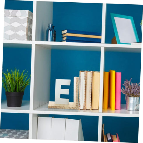 DOITOOL Elegant Wooden Bookends - Decorative Desk Book Organizer