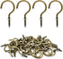 Biaungdo 60 Pcs 1-1/4" Ceiling Cup Hooks, Self-Tapping Screw Hooks in Bronze