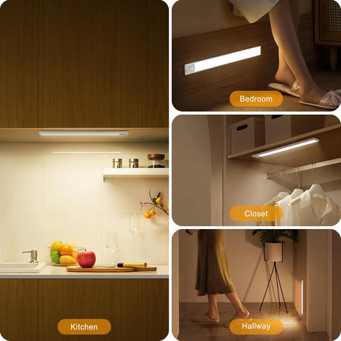 46 Closet 1500mah (2 Pack) BLS Under Cabinet Lights, LED lights Battery Operated Motion Sensor Light Indoor, USB C