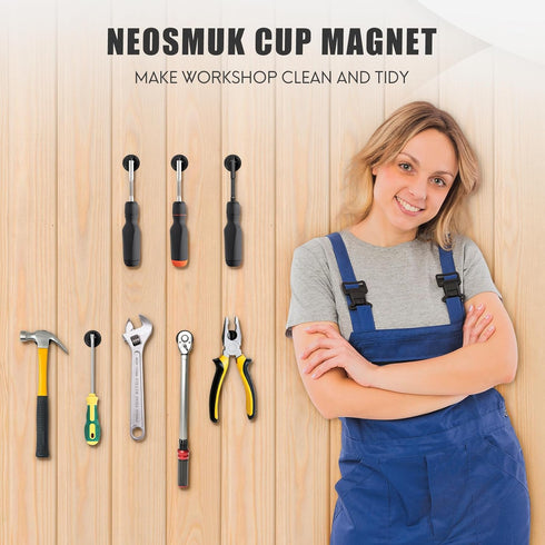 Screws,130lbs+ Holes,Countersunk Mounting,6 Pack,Black Neosmuk Magnets with Heavy Duty Rare Earth Neodymium Mounting