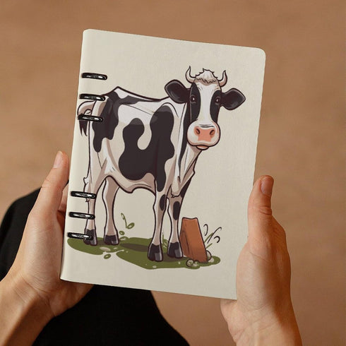 A5 90 VstaDank Dairy Cow Notebooks Hardcover Spiral Notebook Removable College Ruled Paper Leather Journal Notebooks